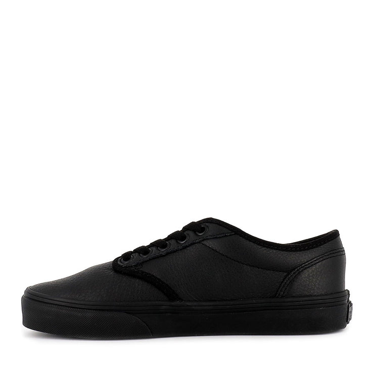 plain black leather vans