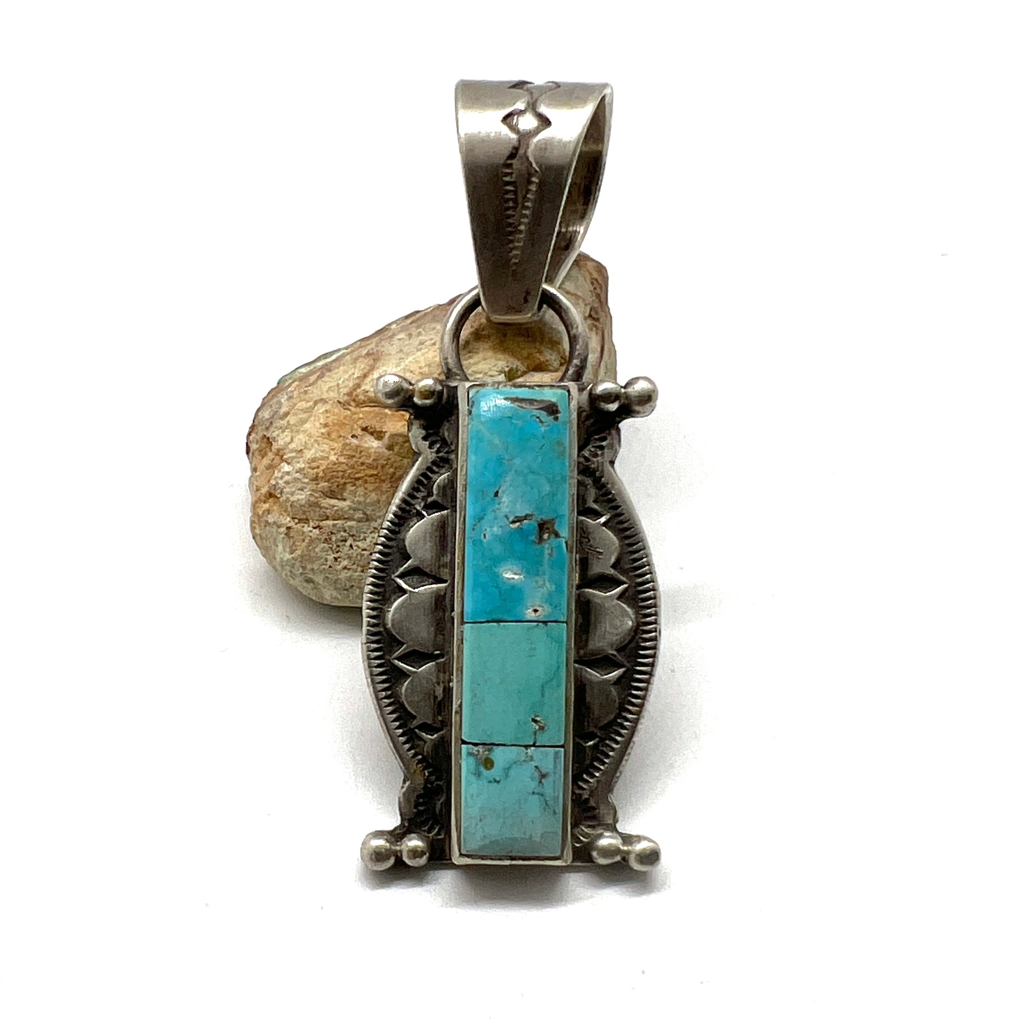 Necklace, Leather Thong, Squash Blossom, Turquoise, Artisan, Jock Favo