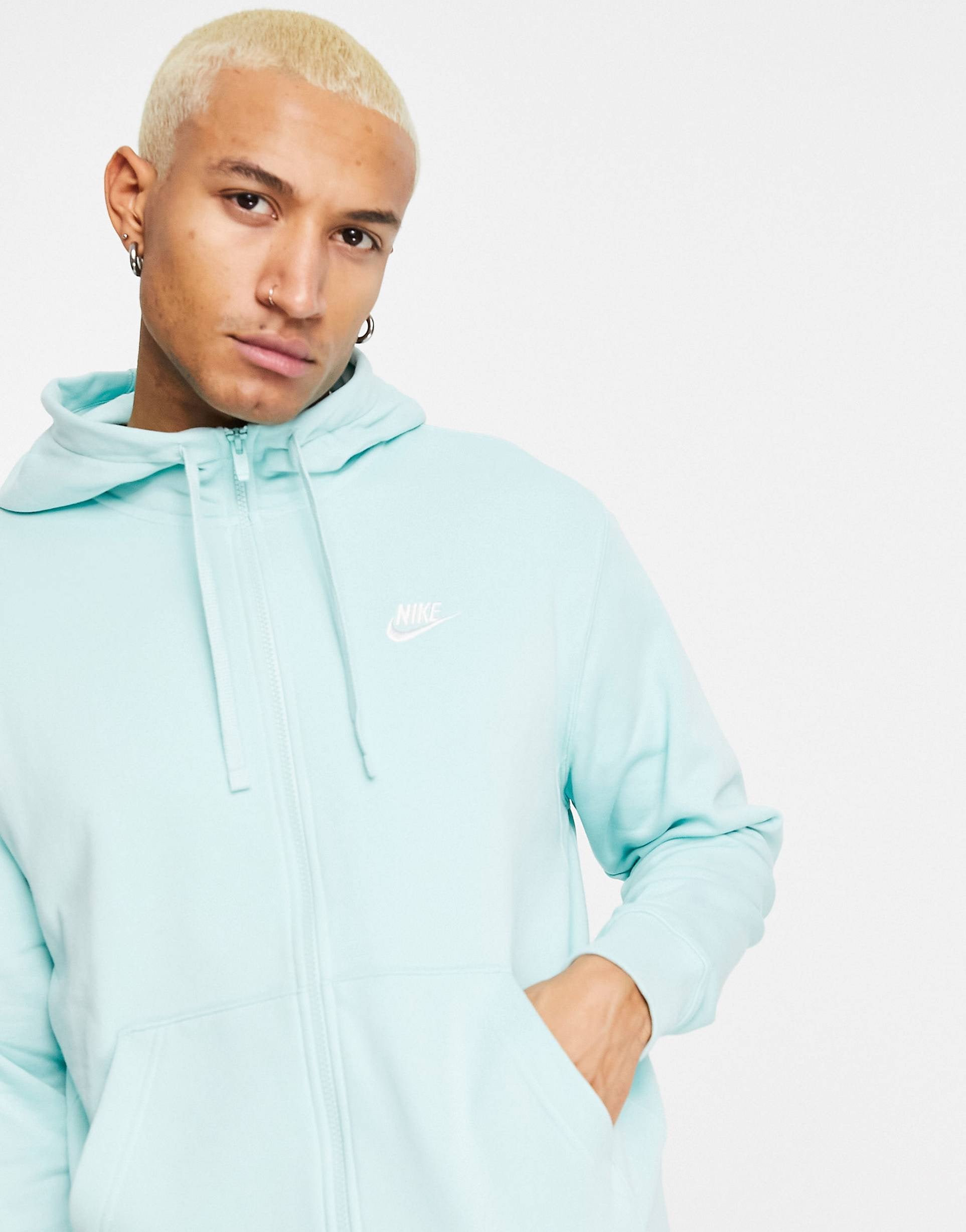 nike club hoodie aqua