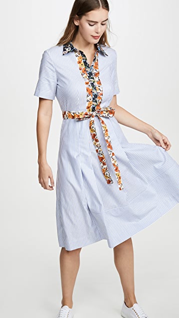 ditsy blossom midi shirt dress