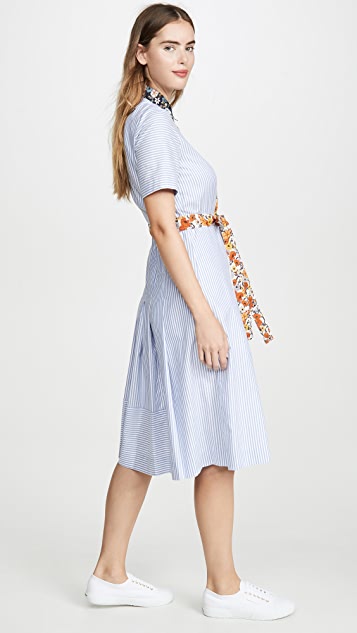 ditsy blossom midi shirt dress