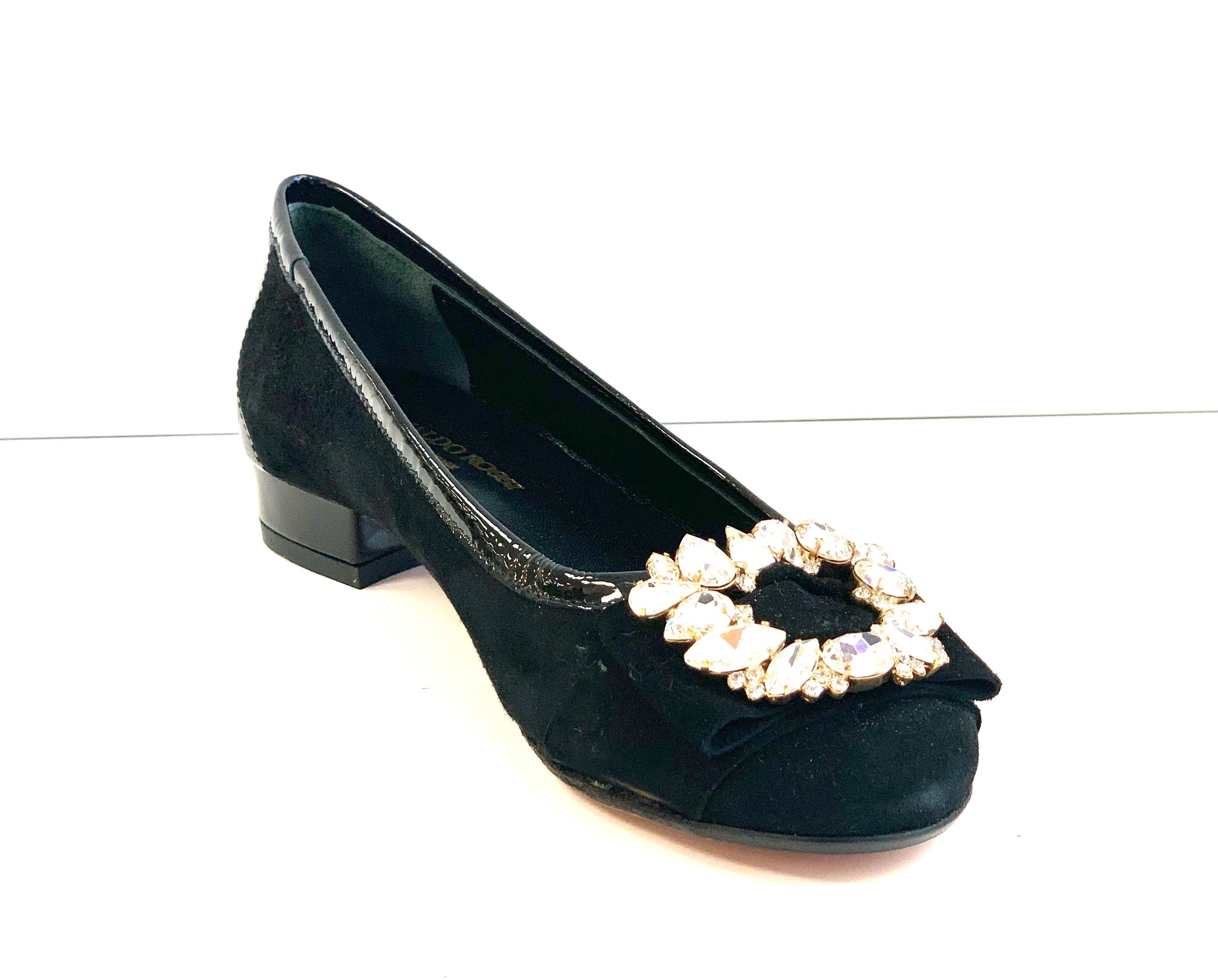 flat black evening shoes