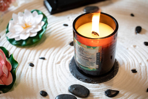 Onsen candle in a sand garden