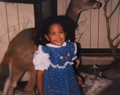 Steph as Child with taxidermy in the background