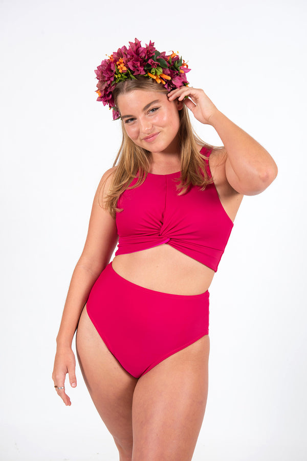 Crimson High-Waisted Bottoms