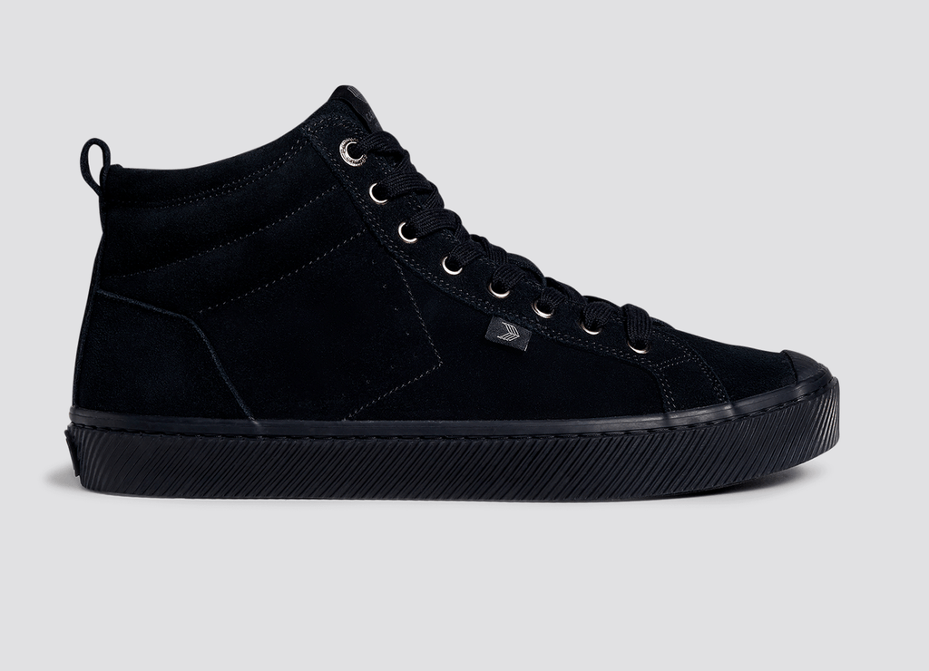 CARIUMA: Women's High Top All Black Suede Sneaker | The OCA High