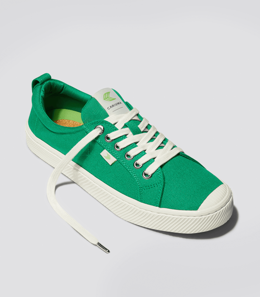 CARIUMA: Women's Low Top Green Canvas Sneaker | The OCA Low