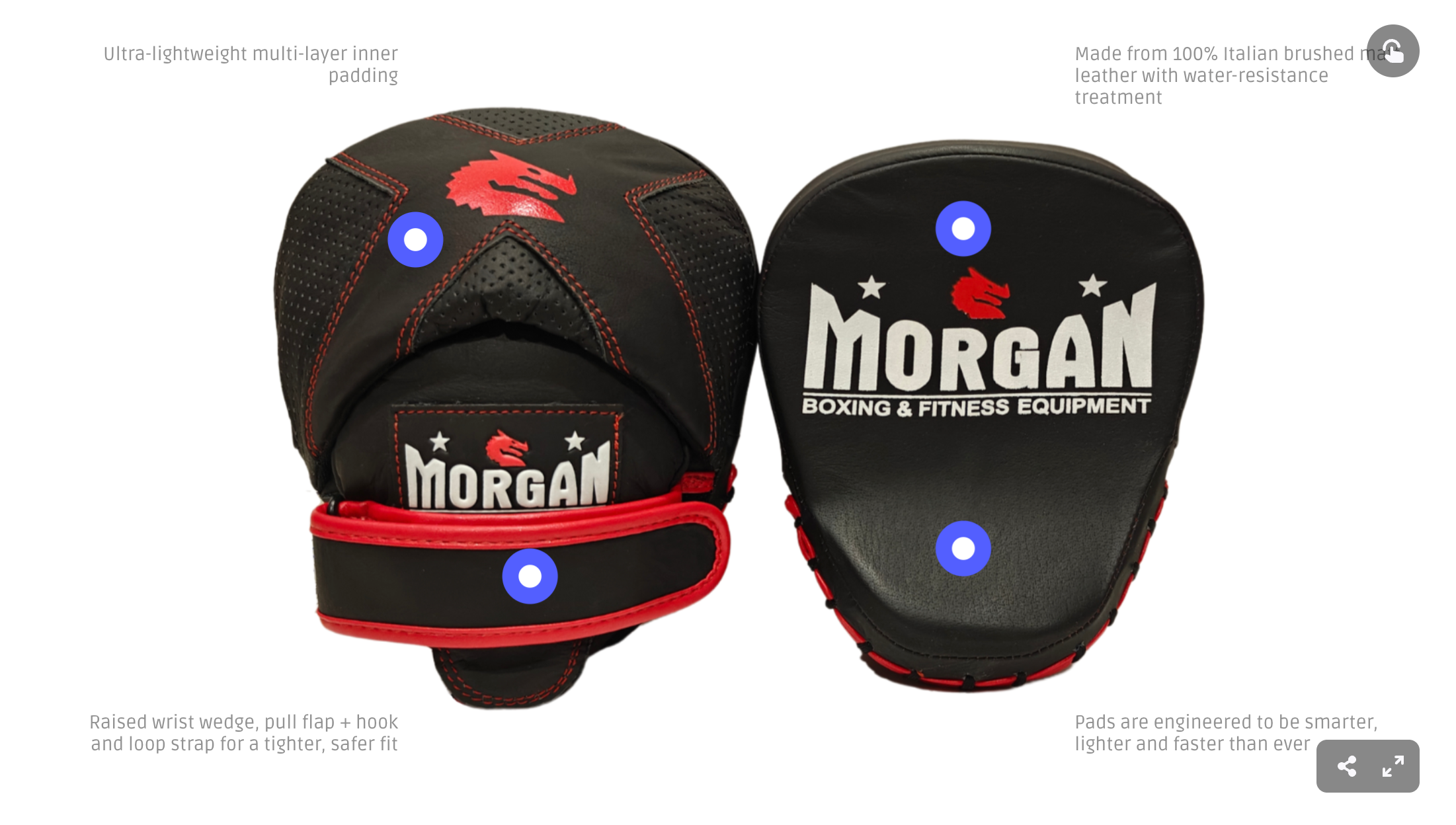 MORGAN V2 MICRO GEL INJECTED LEATHER SPEED PADS KEY FEATURES