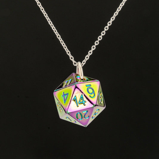 D20 Dice Necklace with Silver Charm Your Choice of Colors & Charms Opaque D20  Dice RPG Gaming Nerd Gift Gamer Gift