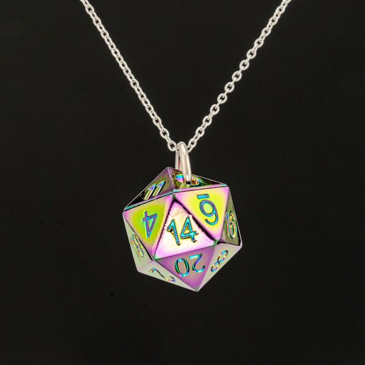 D20 necklace white dome