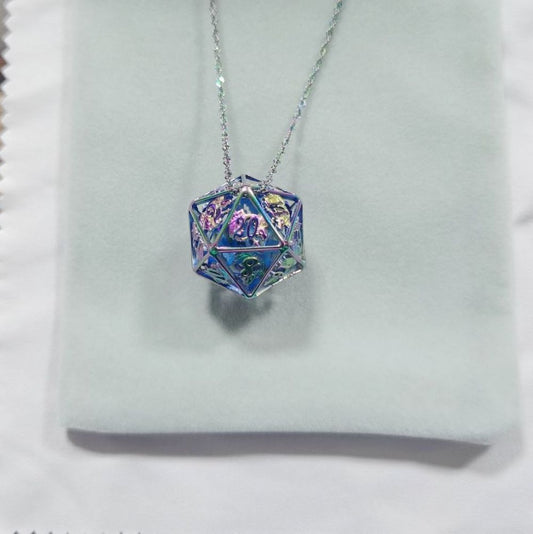 Metal D20 Necklace - Rainbow, $24.99, Best Retro Gaming Deals