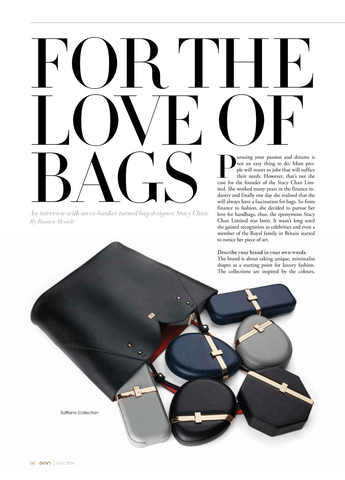 Stacy Chan Designer Handbags Interview in EGO Magazine Luxury Dubai