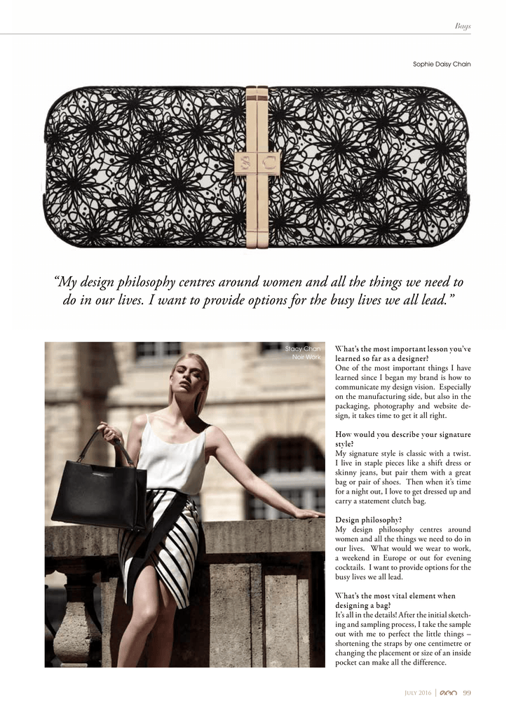 Monochrome Baguette Clutch Bag in EGO Magazine Dubai