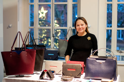 Luxury Handbag Display at Hygge Christmas Event - Designer Stacy Chan