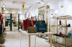 Leather luxury handbags pop up shop - designer Stacy Chan