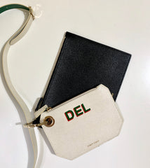 Monogrammed Leather Pouch - Stacy Chan