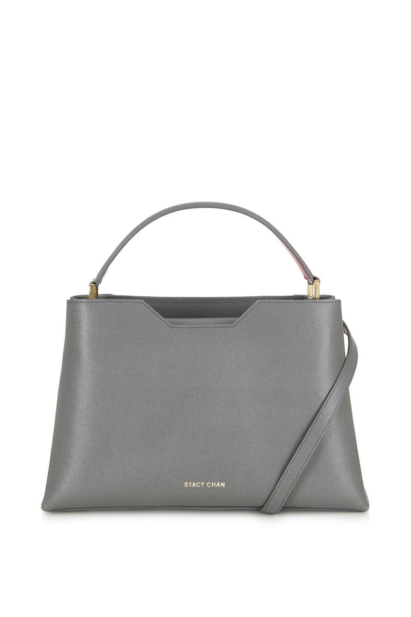 Midi Amy Tote | Grey Saffiano Leather – Stacy Chan Limited