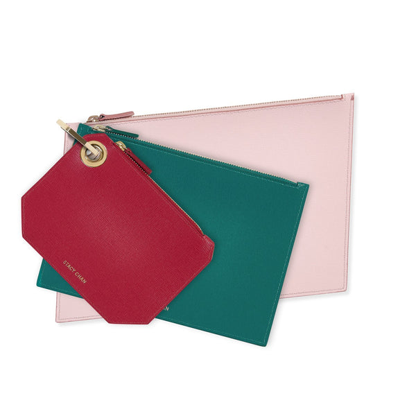 Peony Pink Small Saffiano Leather Wallet