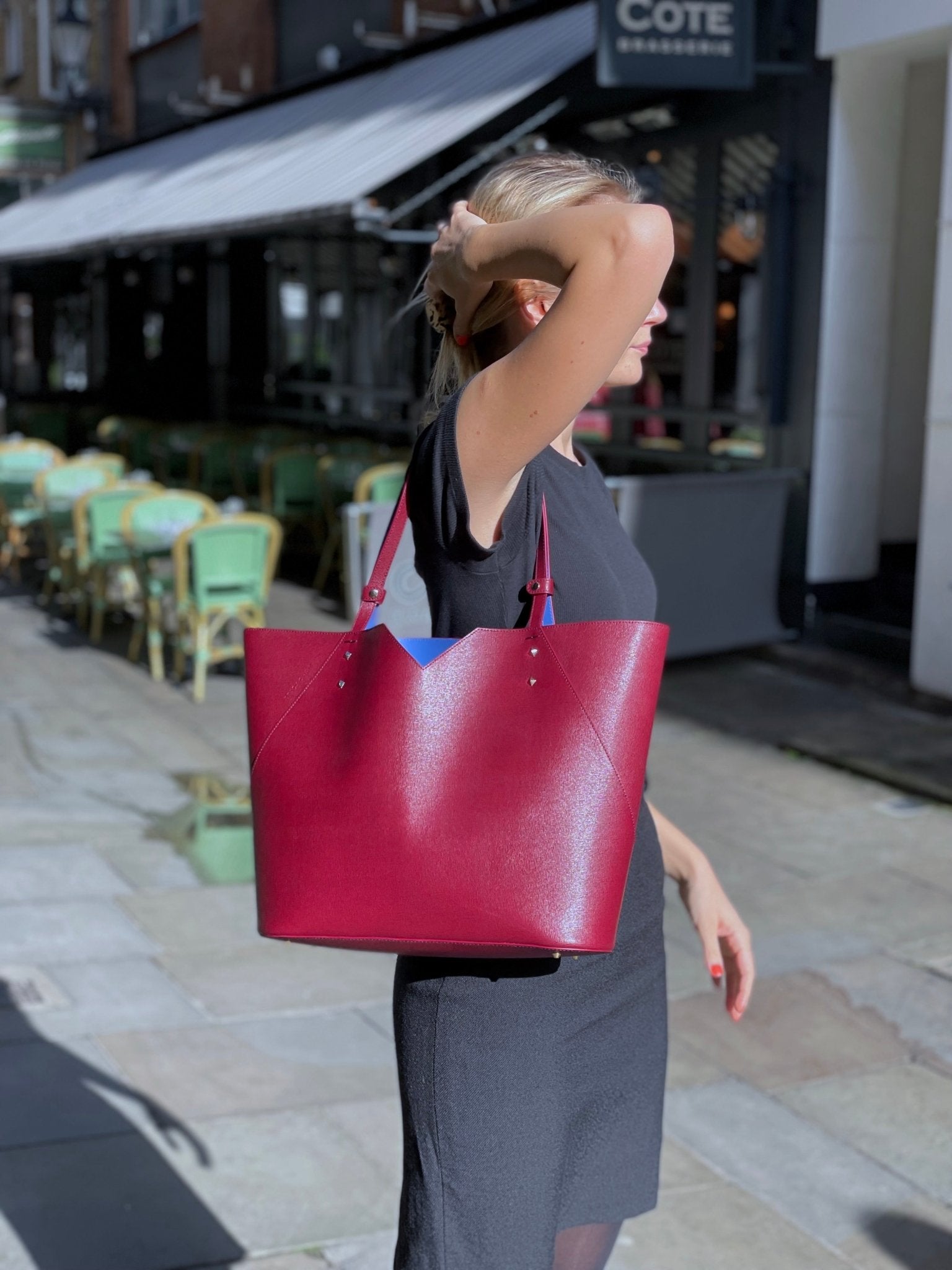 Veronica Tote | Bordeaux Saffiano Leather - Back in Stock! – Stacy Chan ...