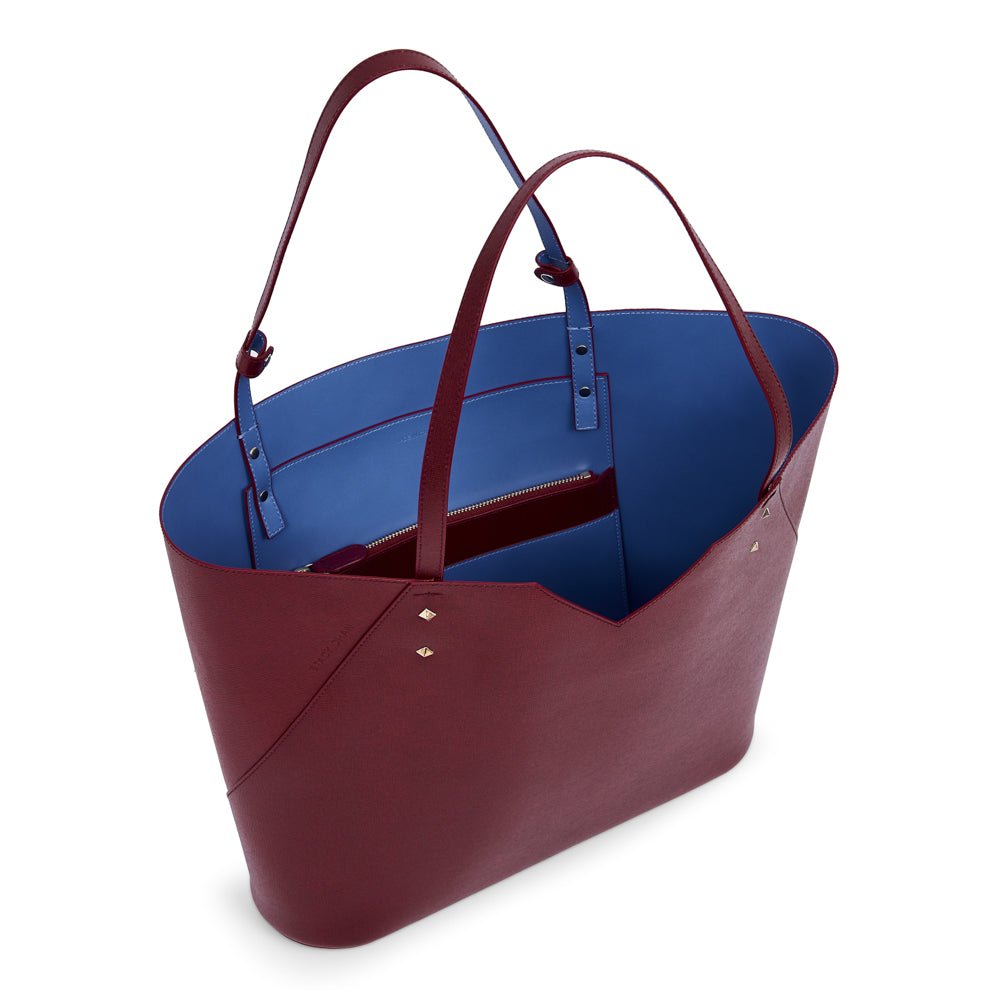 Veronica Tote | Bordeaux Saffiano Leather - Back in Stock! – Stacy Chan ...