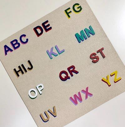 Painted Monogram Alphabet on Leather