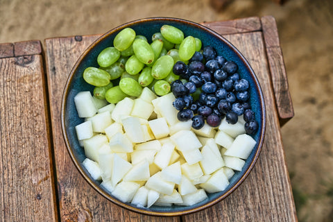 Close-up of healthy fruits picked from the fruit bowl