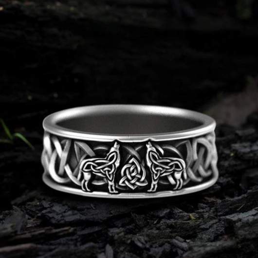 Fenris-Wolf Stainless Steel Viking Ring - Gthic.com - Blog