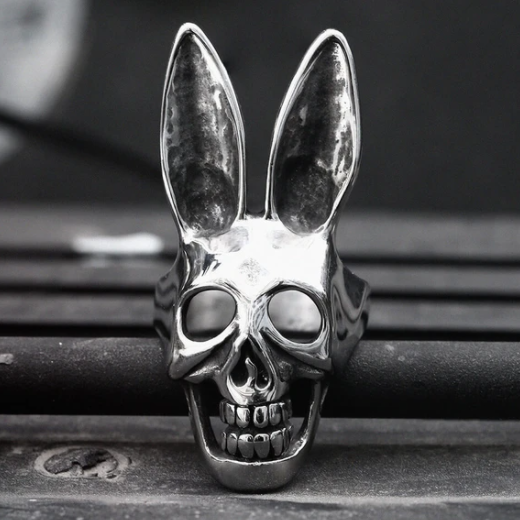 Rabbit Skull Stainless Steel Ring - Gthic.com - Blog