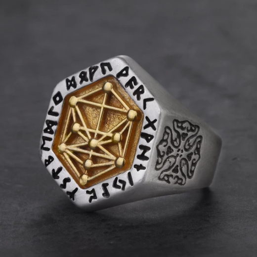 Vegvisir Totem Sterling Silver Viking Ring - Gthic.com - Blog