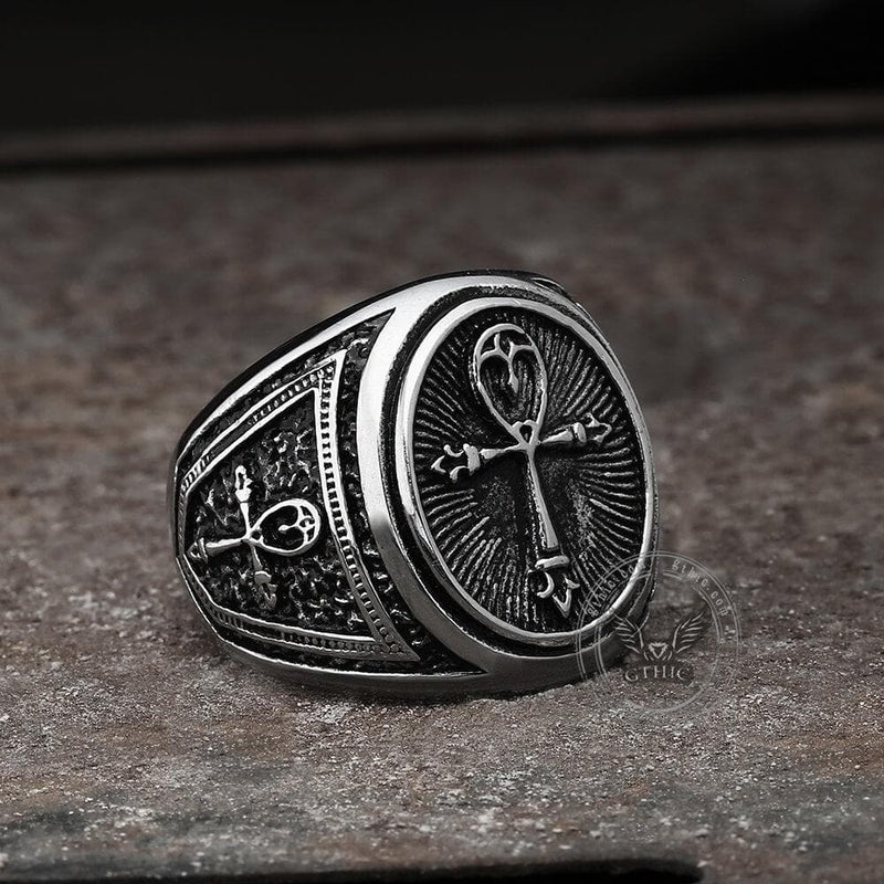 Ankh Key of Life Stainless Steel Egyptian Ring – GTHIC