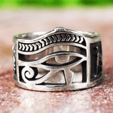 Egyptian Eye of Horus Ankh Stainless Steel Egypt Ring | Gthic.com