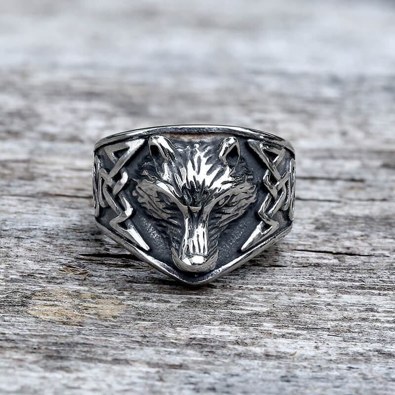 Norse Fenrir Wolf Stainless Steel Viking Ring – GTHIC