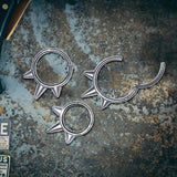 Punk Rivet Stainless Steel Hinged Segment Lip Ring | Gthic.com