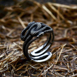 The Three-Headed Serpent Sterling Silver Snake Ring – GTHIC