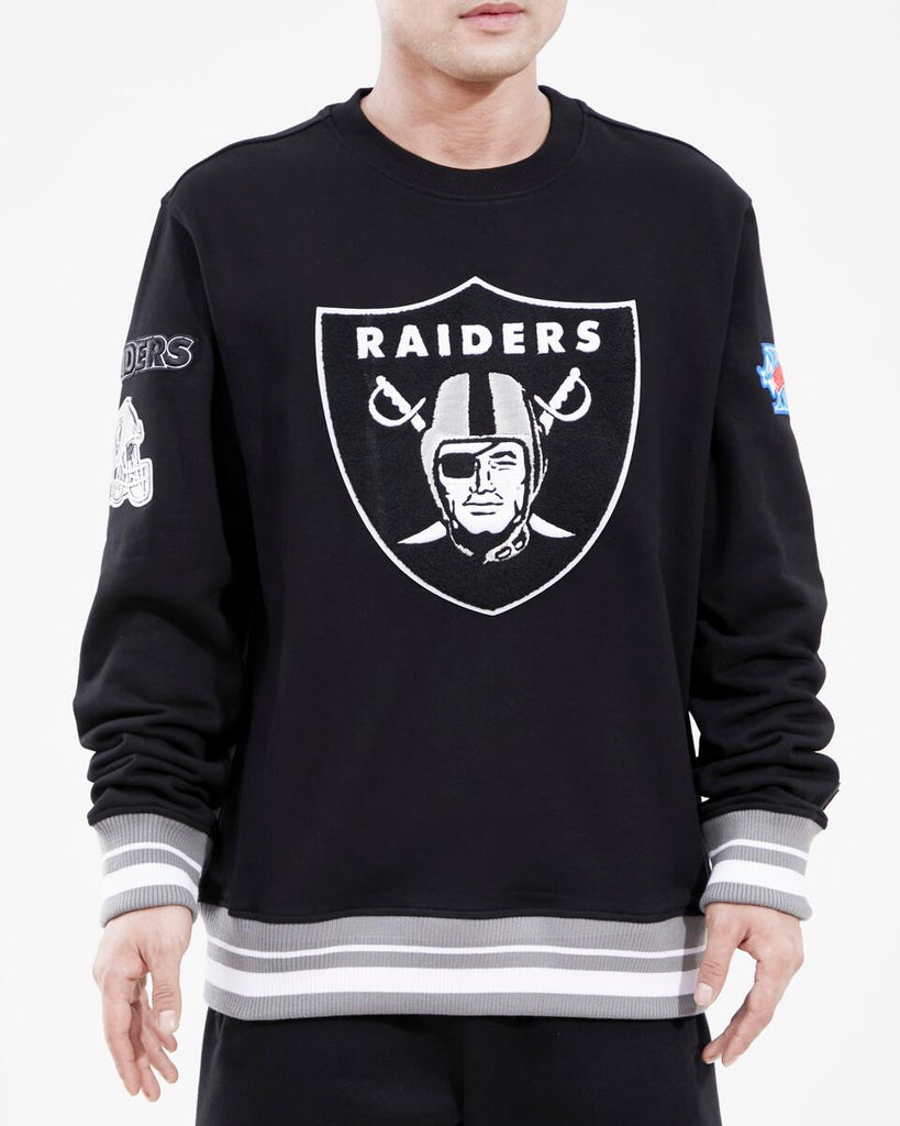 Men Pro Standard Las Vegas Raiders Mash Up Logo Crewneck Sweater 2x / Black