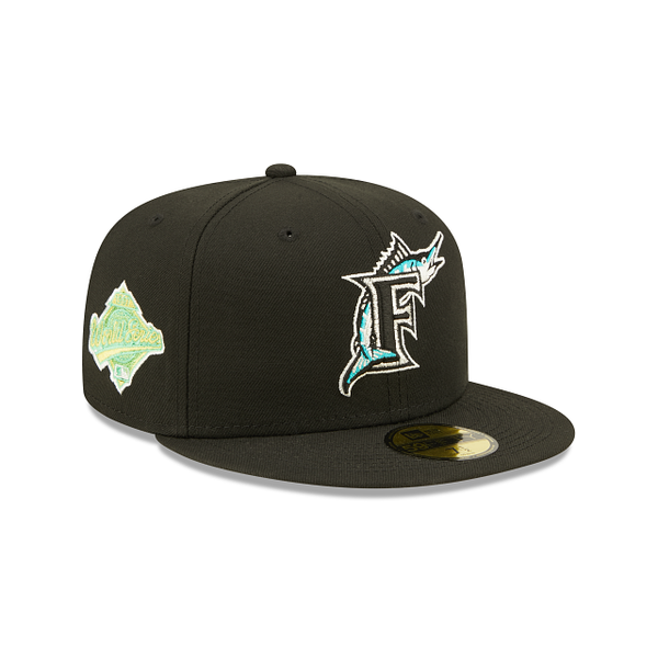 New Era Florida Marlins Citrus Pop 59FIFTY Fitted 7 1/2 / Black/Neon Yellow