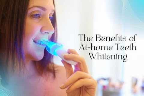 woman using at-home whitening kit 