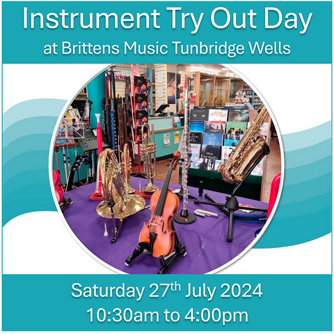 Music Instrument Try Out Day at Brittens Music 27th July 2024