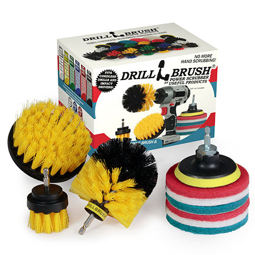 11 Pieces Drill Brush Attachment Set -Amowa Scrub Brush Power Scrubber Drill Brush Kit Scouring Pad All Purpose Cleaning Kit for Bathroom, Toilet