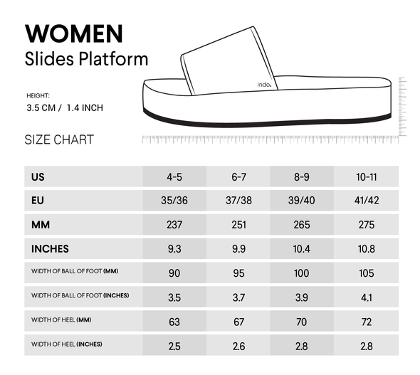 Women's Platform Slides - Black