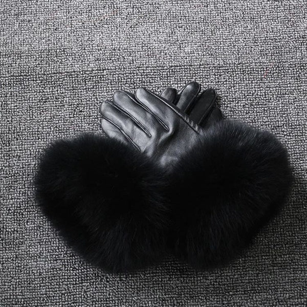 black fur gloves