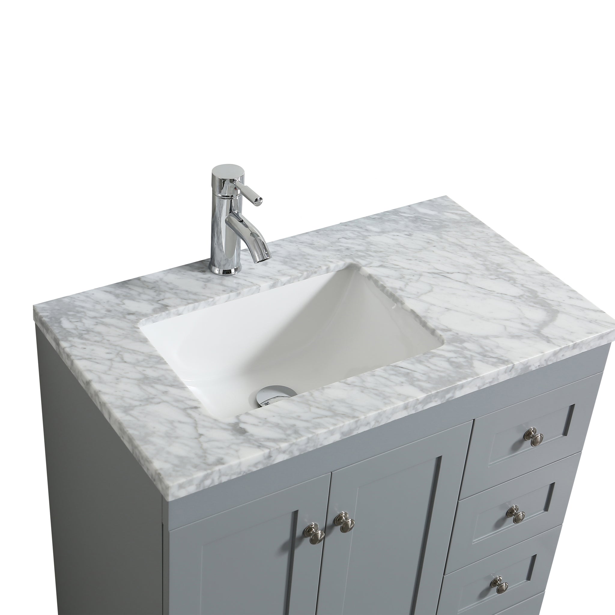 Eviva Happy 24 X 18 Transitional Bathroom Vanity W White Carrara To Briorlab