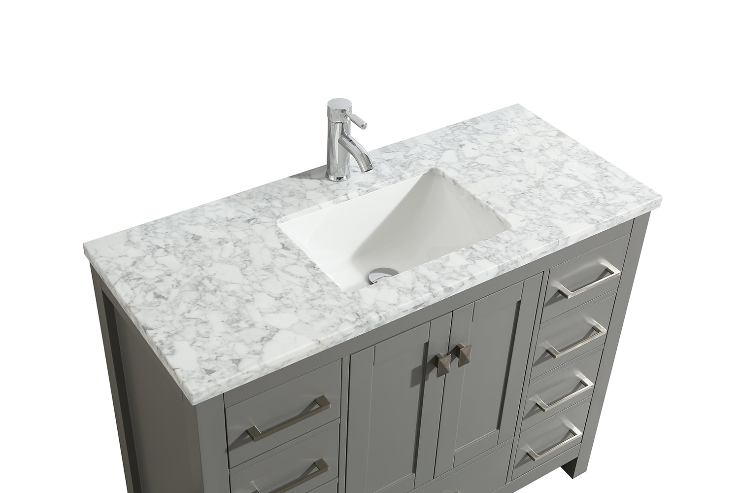 Eviva London 42 X 18 Transitional Bathroom Vanity W White Carrara T Briorlab