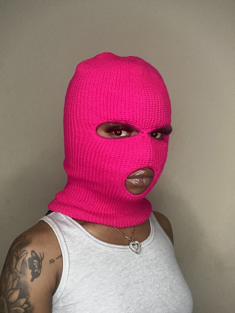 hot pink ski mask