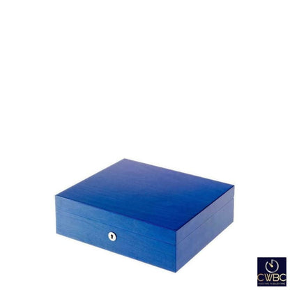 Rapport Hand-Crafted Solid Wood Heritage 8 Watch Box in Blue - The Classic Watch Buyers Club Ltd
