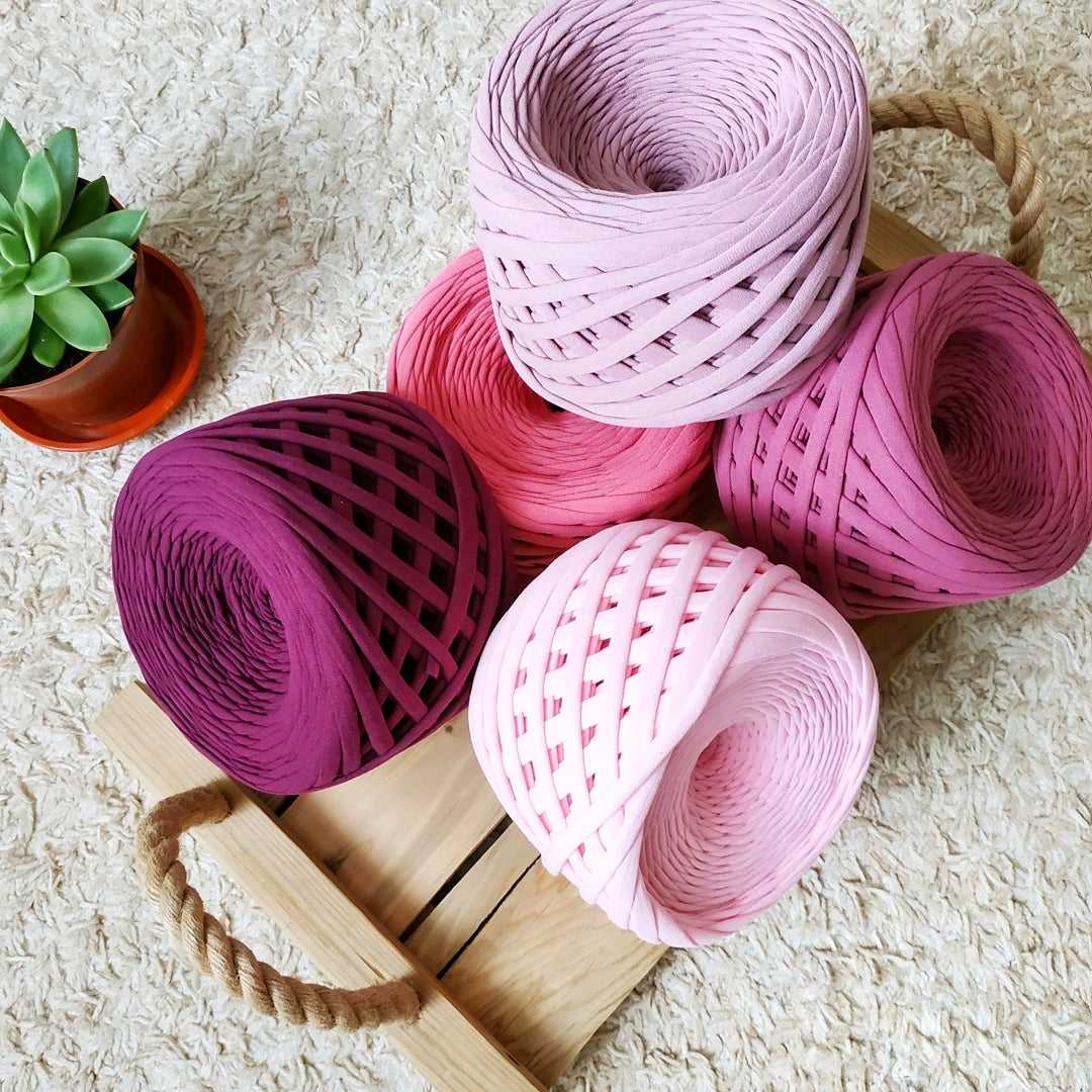 6 Rolls Set Knitting Yarn Set T-Shirt Yarn Crocheting Projects Chunky Yarn Spaghetti Yarn for Rugs Baskets Throw Blanket Crochet Pet Bed , Set A, Size