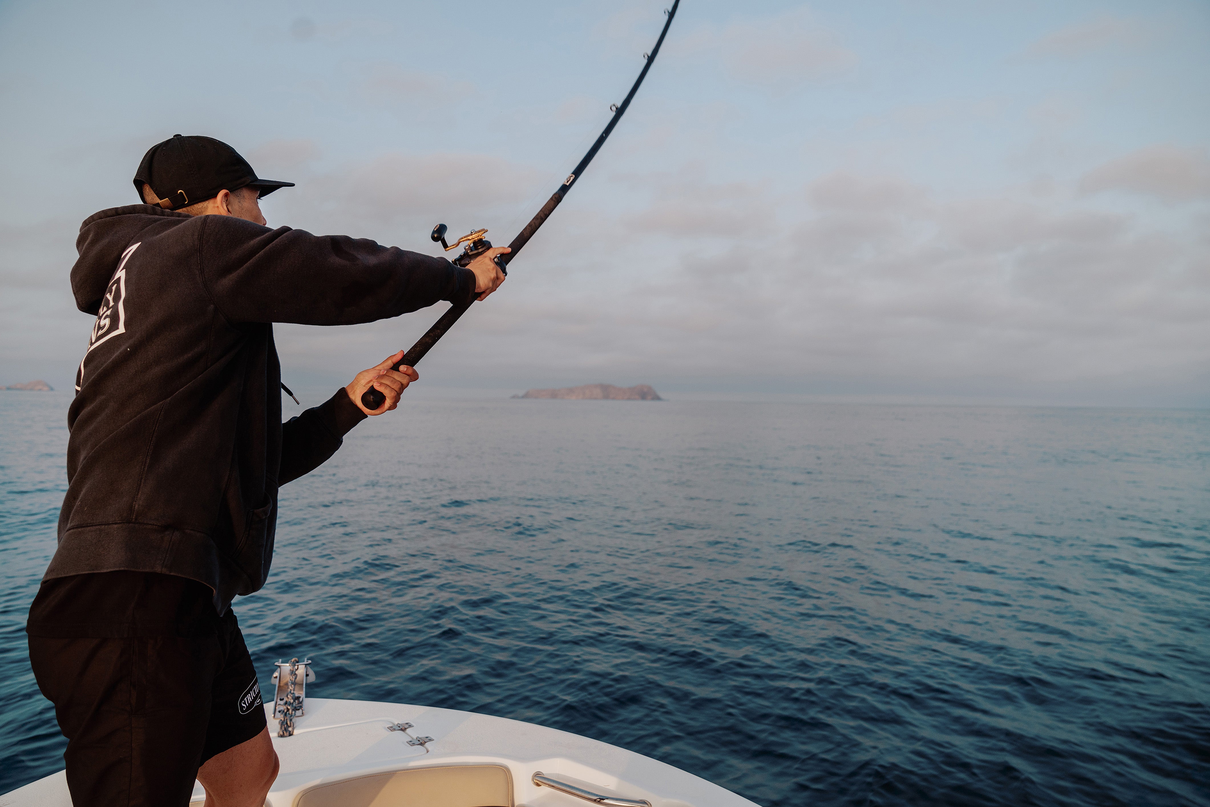 Sea, bridge, man, fishing rod casts, Move opinion, dusk, Anglers