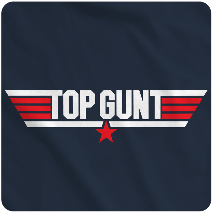 Men's Top Gun Shiny 3D Logo Graphic Tee Navy Blue Small