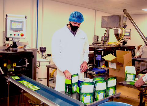 Warehouse view of packaging process