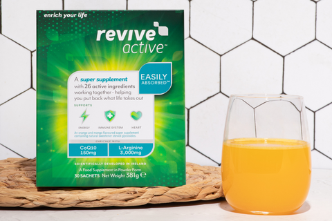 Revive Active Box with the drink in kitchen setting